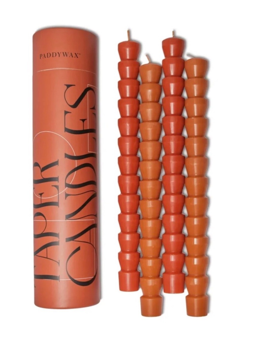 paddywax Red & Terracotta Tube Tapers set of 4